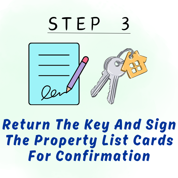23-Return The Key And Sign The Property List Cards For Confirmation